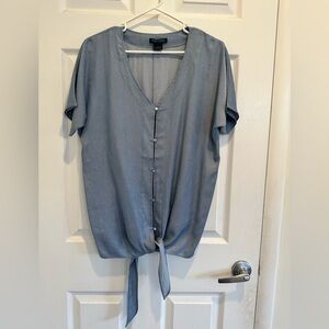 Select + Trend Short Sleeve Button Up Blouse
